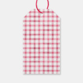 Roze verjaardagsfeestje voor meisjes met konijn cadeaulabel (Achterkant)