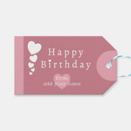  Roze Verjaardagsharten Cadeau Labels Cadeaulabel