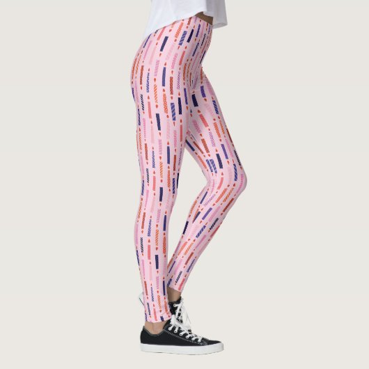  roze verjaardagskaarsen met patroon leggings (Rechts)