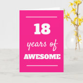 Roze verjaardagskaart 18 jaar kaart (Gele Bloem)