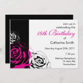 Roze verjaardagskaart kaart (Voorkant / Achterkant)