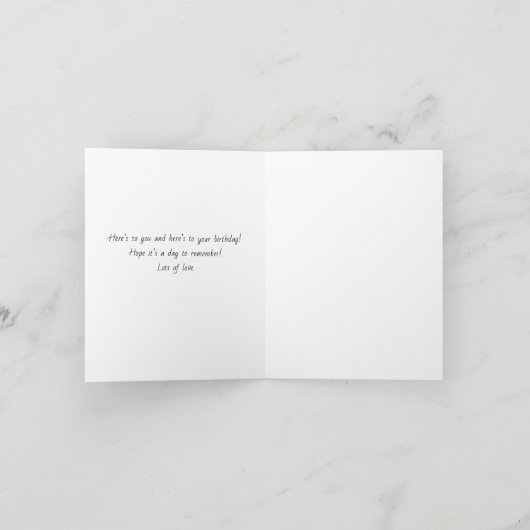 Roze verjaardagskaart kaart (Binnen)