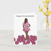 Roze verjaardagskaart kaart (Gele Bloem)