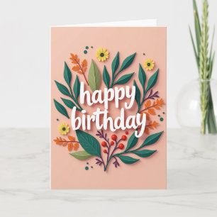 Roze Verjaardagskaart met Papercut-ontwerp Kaart