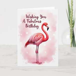 Roze Verjaardagskaart met Vogel Kaart