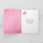 Roze Verjaardagslaarzen met madeliefjes Kaart (Binnen)