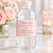 Roze verjaardagslabel voor waterfles etiket