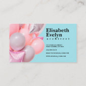 Roze verjaardagsluchtballonnen op munt visitekaartje (Achterkant)