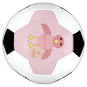 Roze verjaardagsmeisje kip voetbal (Gedraaid)