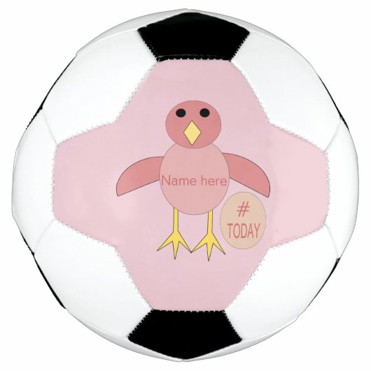 Roze verjaardagsmeisje kip voetbal (Voorkant)