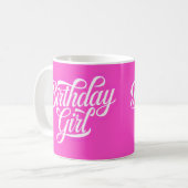 Roze Verjaardagsmeisje Koffiemok (Voorkant links)