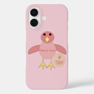 Roze verjaardagsmeisje kuiken iPhone 16 hoesje