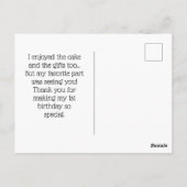 Roze Verjaardagstaart Bedankkaartje Briefkaart (Achterkant)