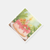 Roze verjaardagstaart | Gelukkige verjaardag Servet (Hoek)