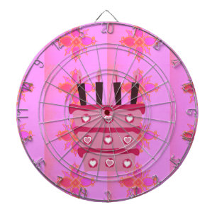 Roze Verjaardagstaart Kunstprint Dartbord