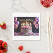 Roze verjaardagstaart luxe elegant extravagant servet (Insitu)