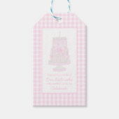 Roze verjaardagstaart preppy Gift Label Cadeaulabel (Voorkant)