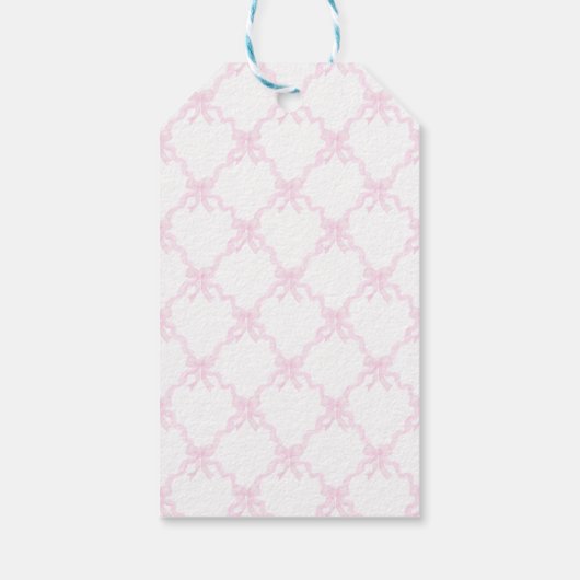 Roze verjaardagstaart preppy Gift Label Cadeaulabel (Achterkant)