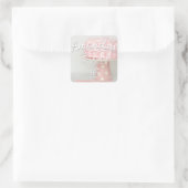 Roze Verjaardagstaart Sweet 16 Pas Sticker aan (Tas)