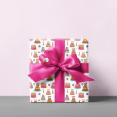 Roze Verjaardagstaarten Patroon Cadeaupapier