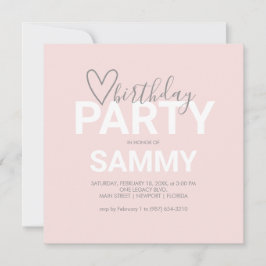 Roze verjaardagsuitnodigingen online