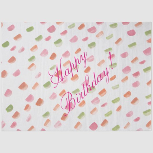 Roze verjaardagsweefsel tissuepapier (Voorkant)