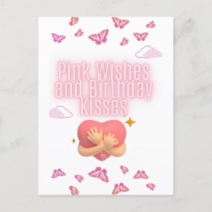 "Roze verjaardagswensen kaart" Briefkaart