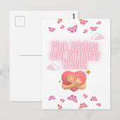 "Roze verjaardagswensen kaart" Briefkaart (Voorkant / Achterkant)