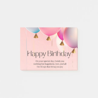 Roze verjaardagswensen post-it® notes