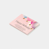 Roze verjaardagswensen post-it® notes (Schuin)