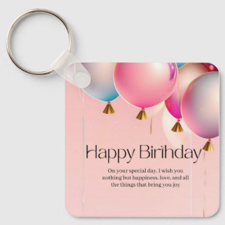 Roze verjaardagswensen sleutelhanger