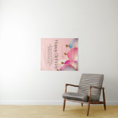 Roze verjaardagswensen wandkleed (In Situ (horizontaal))