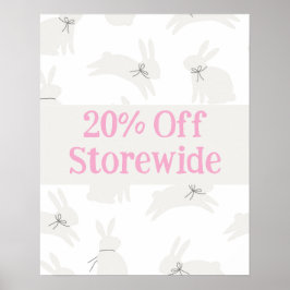 Roze Verkoopteken, 20% Off Sale Poster, Paasverkoo Poster