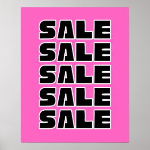 Roze Verkoopteken, Kleinhandelsignage, Boetiek Poster