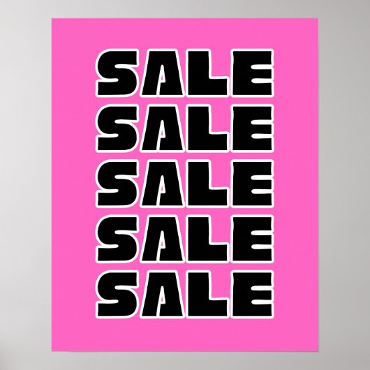 Roze Verkoopteken, Kleinhandelsignage, Boetiek Poster (Voorkant)