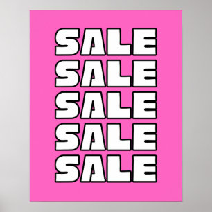 Roze Verkoopteken, Kleinhandelsignage, Boetiek Poster