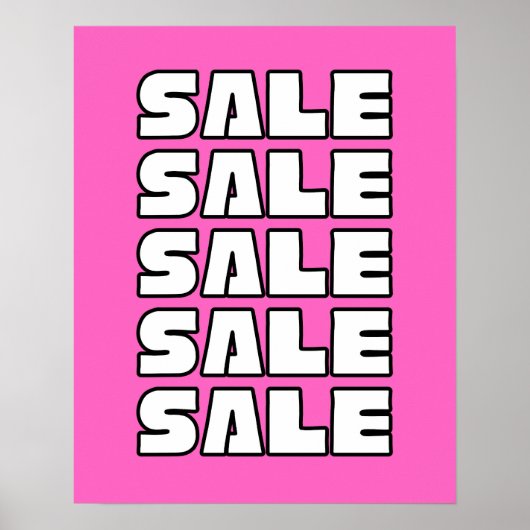 Roze Verkoopteken, Kleinhandelsignage, Boetiek Poster (Voorkant)