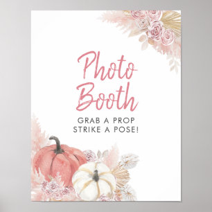 Roze Verliefd op Pompoen Fotohokje Bord Poster