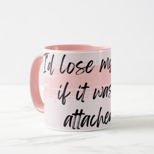 roze verliest mijn hoofd mok (Voorkant links)