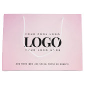 Roze verloop Aangepast bedrijf logo Groot Cadeauzakje (Voorkant)