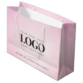 Roze verloop Aangepast bedrijf logo Groot Cadeauzakje (Voorkant Gekanteld)
