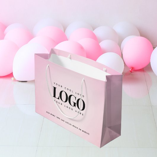 Roze verloop Aangepast bedrijf logo toevoegen Groot Cadeauzakje