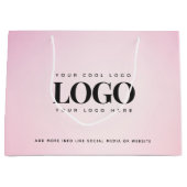 Roze Verloop Aangepast Bedrijf toevoegen Bedrijfs  Groot Cadeauzakje (Voorkant)