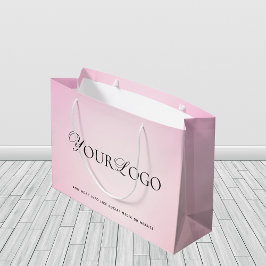 Roze verloop Aangepaste lange bedrijfslogo    Groot Cadeauzakje