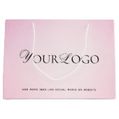 Roze verloop Aangepaste lange bedrijfslogo    Groot Cadeauzakje (Voorkant)
