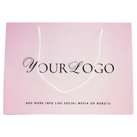 Roze verloop Aangepaste lange bedrijfslogo    Groot Cadeauzakje (Voorkant)