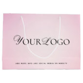 Roze verloop Aangepaste lange bedrijfslogo    Groot Cadeauzakje (Achterkant)