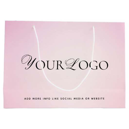 Roze verloop Aangepaste lange bedrijfslogo    Groot Cadeauzakje (Achterkant)