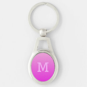 Roze verloop aangepaste monogram sleutelhanger