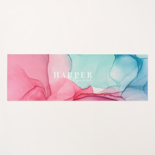 Roze verloop Aangepaste naam Yoga Mat (Voorkant (horizontaal))